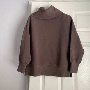 Varley Brown Milton Turtle Neck Sweatshirt